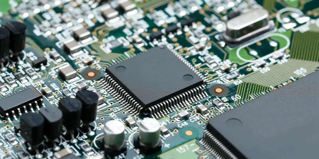 An electronic circuit diagram that includes components such as chips, circuit boards, and resistors, which also include various sensors and battery boards. It is made from a variety of materials, such as copper, silver, aluminum, and other metals, as well as plastics or polymers. It is designed to be complex and can support a variety of different functions and applications, such as processors, memories, communication modules, and power management.