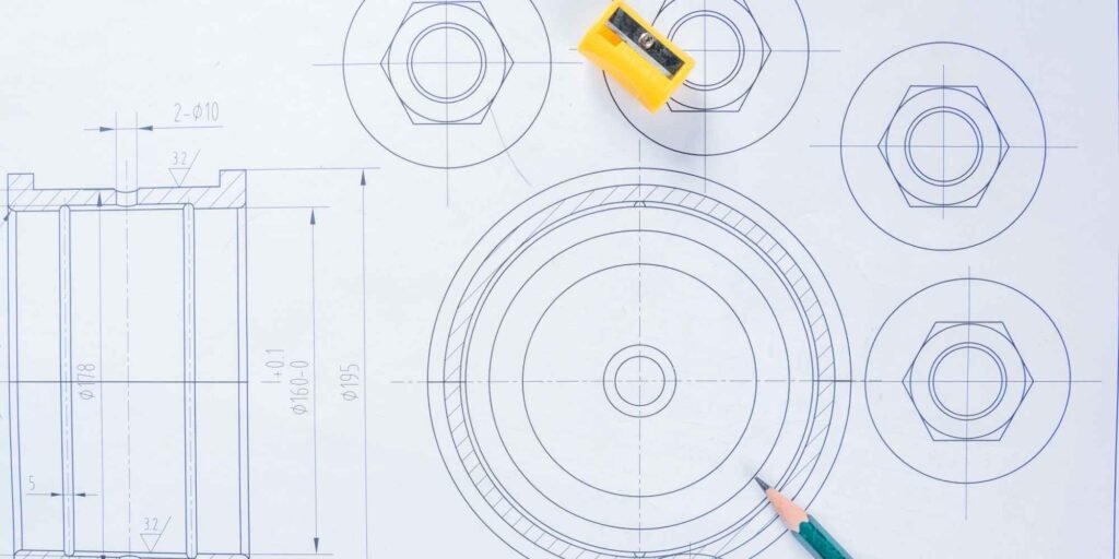 This drawing is a sketch or blueprint of a mechanical project, labeled with various symbols and letters.