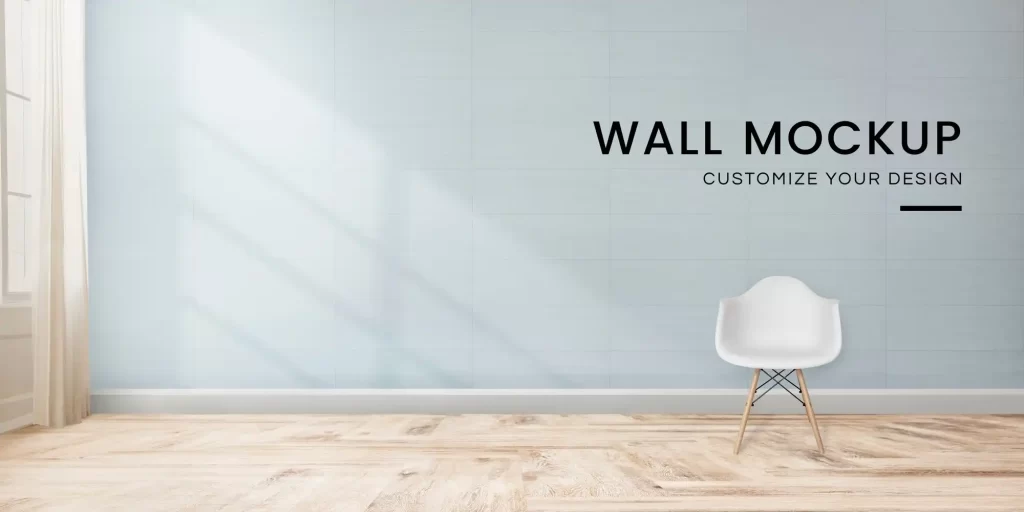 The picture has a white chair with a light blue tile wall in the background.