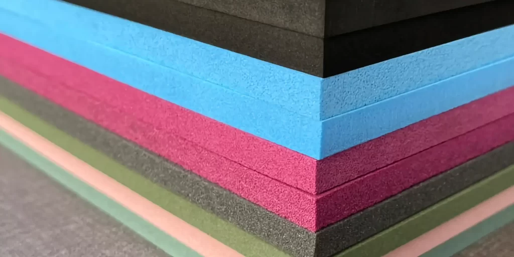 EVA/PE/TPE foam sheets with different colors, neat and tidy, in the same thickness